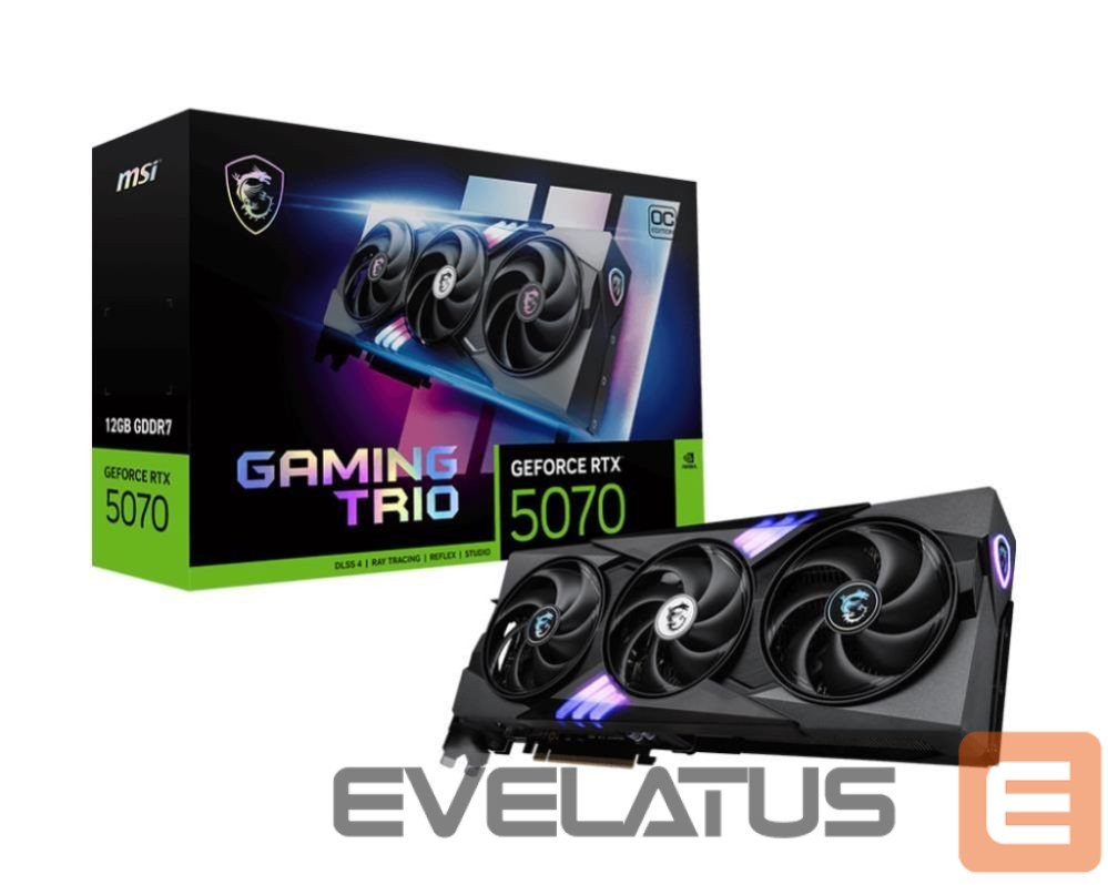 Graafikakaart / ideokaardid MSI Graphics Card||NVIDIA GeForce RTX 5070|12 GB|GDDR7|192 bit|PCIE 5.0 16x|Triple slot Fansink|1xHDMI|3xDisplayPort|RTX507012GGAMTRIOOC
