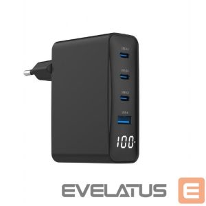 Laadijad ja juhtmed Gembird  CHARGER USB 100W 4PORT GAN/TA-UC-PDQC100LCD-01-BK 
