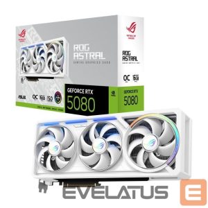 Graafikakaart / ideokaardid Asus  Graphics Card||NVIDIA GeForce RTX 5080|16 GB|GDDR7|256 bit|Triple slot Fansink|ROG-ASTRAL-RTX5080O16G-WH 