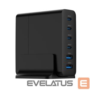 Laadijad ja juhtmed Gembird  CHARGER USB UNIVERSAL 6P 75W/TA-UC-2A4C-PD75-01-BK 