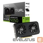 Graafikakaart / ideokaardid Asus  Graphics Card||NVIDIA GeForce RTX 5050|8 GB|GDDR6|128 bit|PCIE 5.0 16x|Dual Slot Fansink|DUAL-RTX5050-O8G 