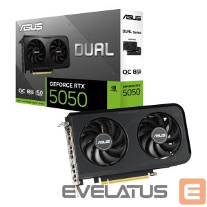 Graafikakaart / ideokaardid Asus  Graphics Card||NVIDIA GeForce RTX 5050|8 GB|GDDR6|128 bit|PCIE 5.0 16x|Dual Slot Fansink|DUAL-RTX5050-O8G 