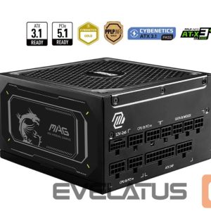 Toiteplokk MSI  Power Supply||MAG A1000GL PCIE5 II|ATX 3.1|1000 Watts|Efficiency 80 PLUS GOLD|PFC Active|MAGA1000GLPCIE5II 