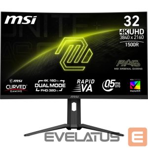 Monitorid MSI  LCD Monitor||MAG 321CUPDF|31.5"|Gaming/Curved/4K|Panel VA|3840x2160|16:9|160 Hz|0.5 ms|MAG321CUPDF 