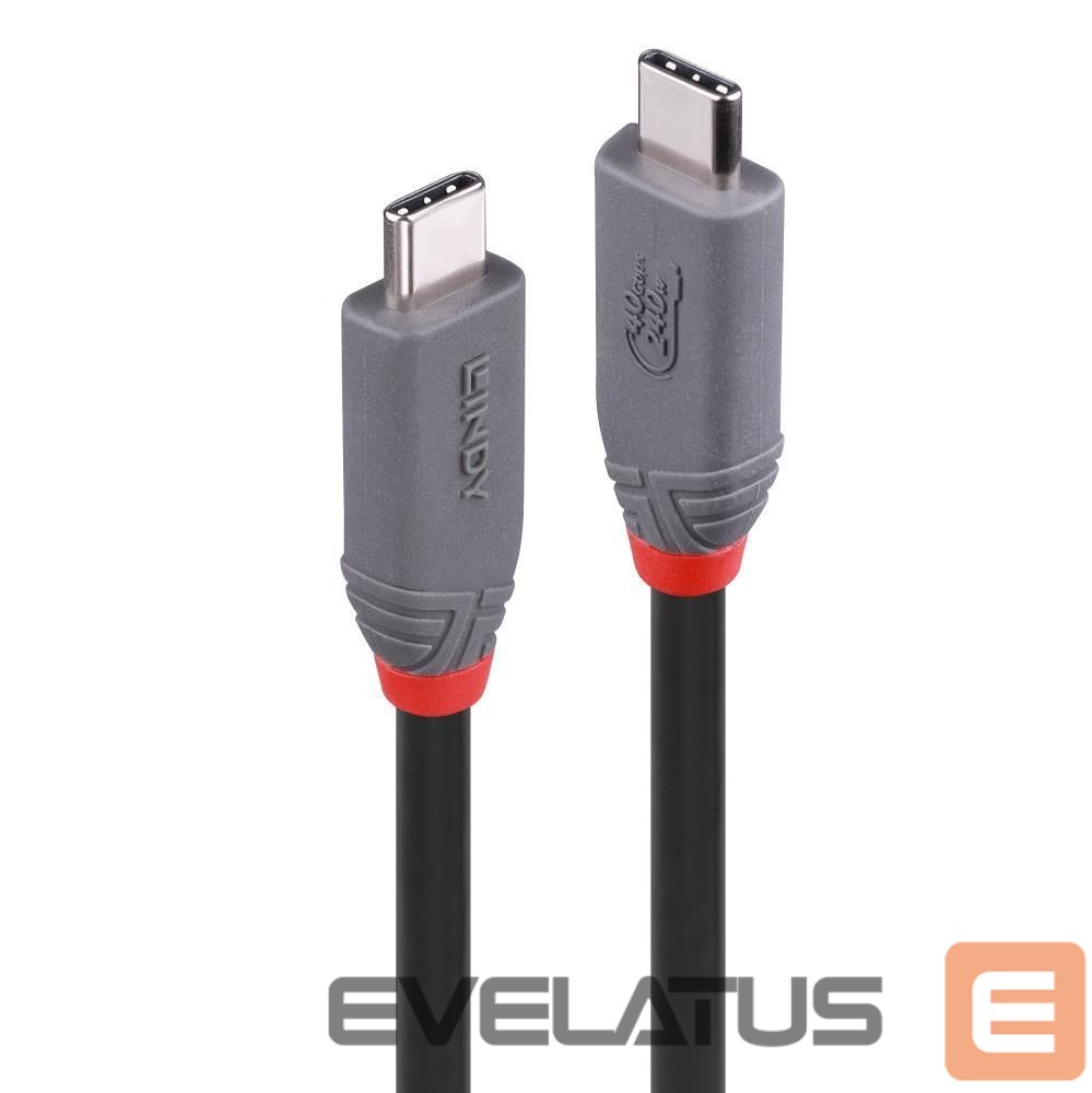Kaabel LINDY CABLE USB4 240W TYPE C 1.5M/40GBPS ANTHRA LINE 36957