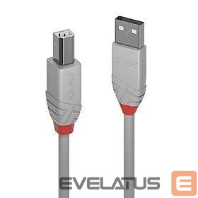 Kaabel LINDY  CABLE USB2 A-B 2M/ANTHRA GREY36683 