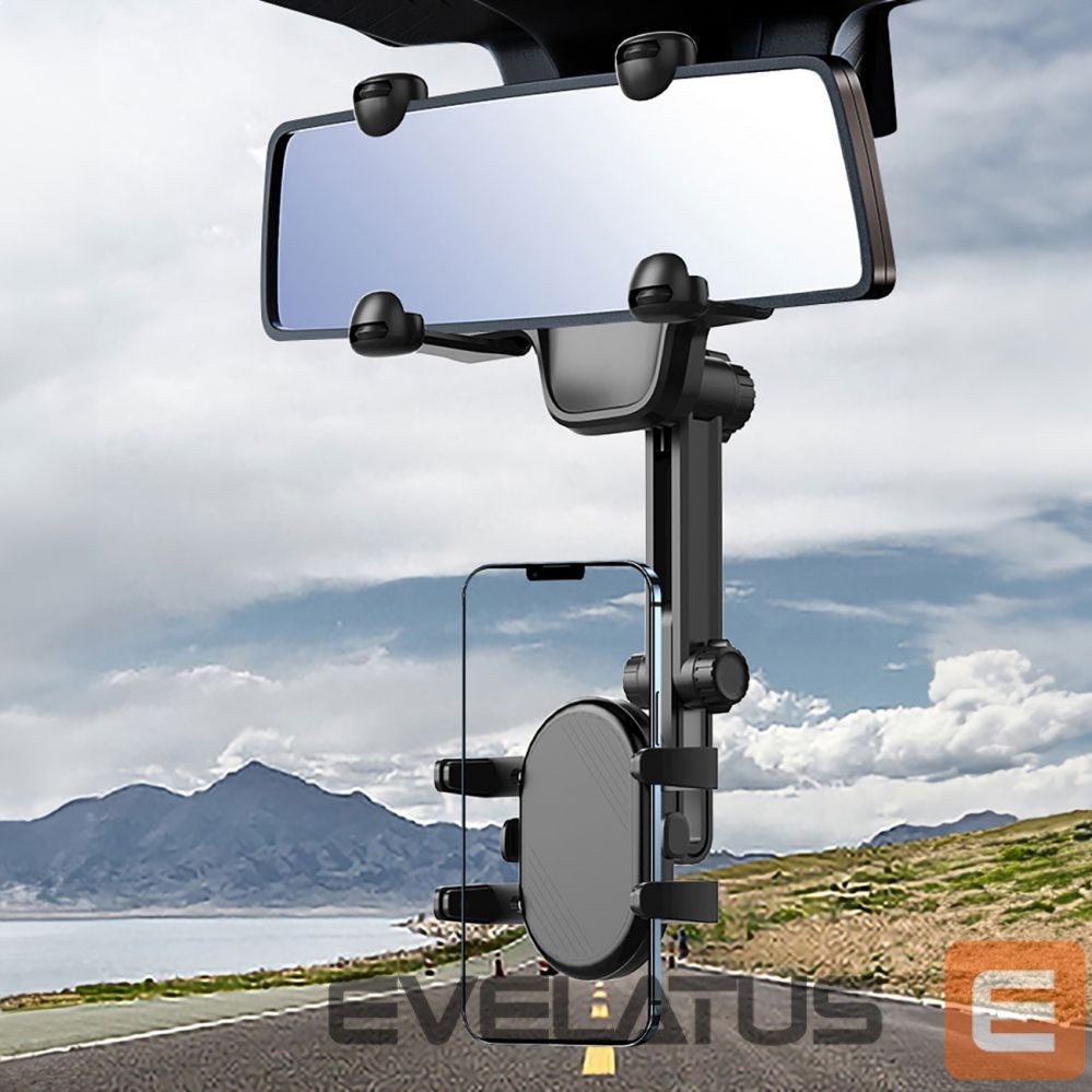 Automaatne hoidja Hurtel Car Phone Holder for Rearview Mirror - Black