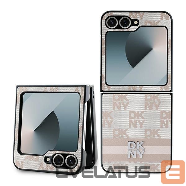 Tagakaaned DKNY DKNY Checkered Pattern Printed Stripes Case for Samsung Galaxy Z Flip 6 - Pink