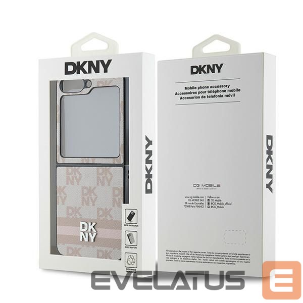 Tagakaaned DKNY DKNY Checkered Pattern Printed Stripes Case for Samsung Galaxy Z Flip 6 - Pink