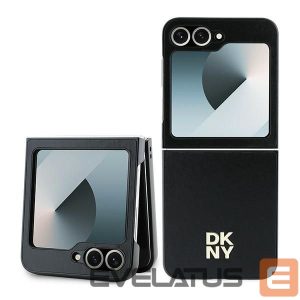 Tagakaaned DKNY  DKNY Leather Metal Stack Logo Case for Samsung Galaxy Z Flip 6 - Black 