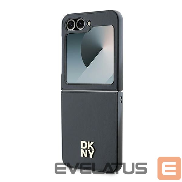 Tagakaaned DKNY DKNY Leather Metal Stack Logo Case for Samsung Galaxy Z Flip 6 - Black
