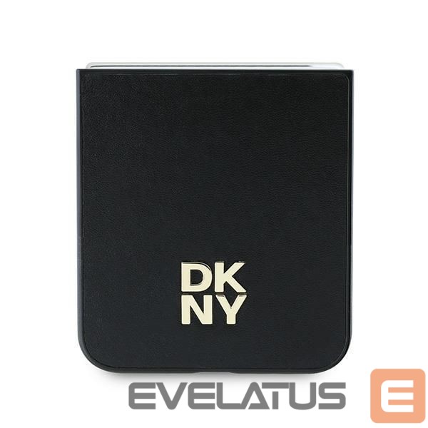 Tagakaaned DKNY DKNY Leather Metal Stack Logo Case for Samsung Galaxy Z Flip 6 - Black