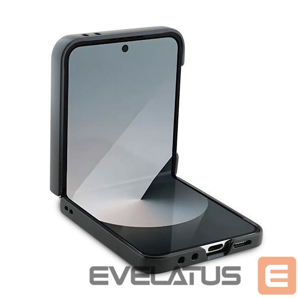 Tagakaaned DKNY DKNY Leather Metal Stack Logo Case for Samsung Galaxy Z Flip 6 - Black
