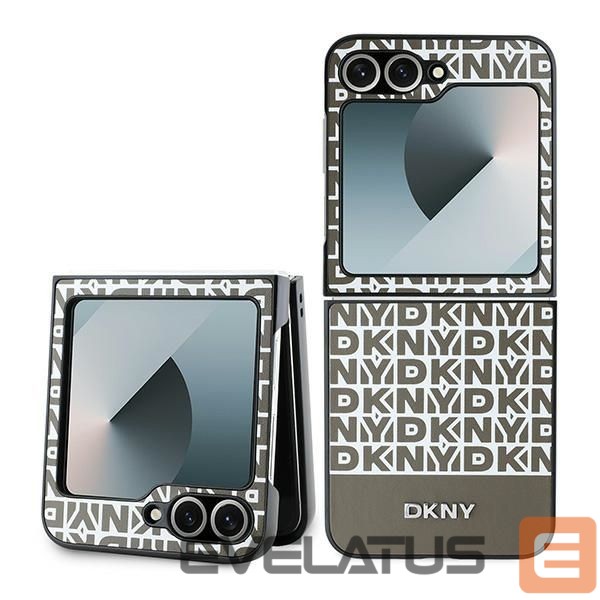 Tagakaaned DKNY DKNY Repeat Pattern Bottom Stripe Case for Samsung Galaxy Z Flip 6 - Brown