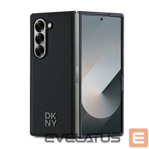 Tagakaaned DKNY  DKNY Magsafe Plain Leather Metal Stack Logo Case for Samsung Galaxy Z Fold 6 - Black 