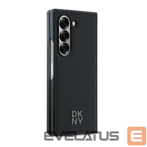 Tagakaaned DKNY DKNY Magsafe Plain Leather Metal Stack Logo Case for Samsung Galaxy Z Fold 6 - Black