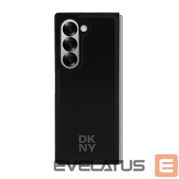 Tagakaaned DKNY DKNY Magsafe Plain Leather Metal Stack Logo Case for Samsung Galaxy Z Fold 6 - Black