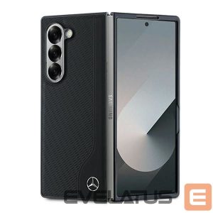 Tagakaaned Mercedes-Benz  Mercedes Leather Wood Imitation MagSafe Case for Samsung Galaxy Z Fold 6 - Black 