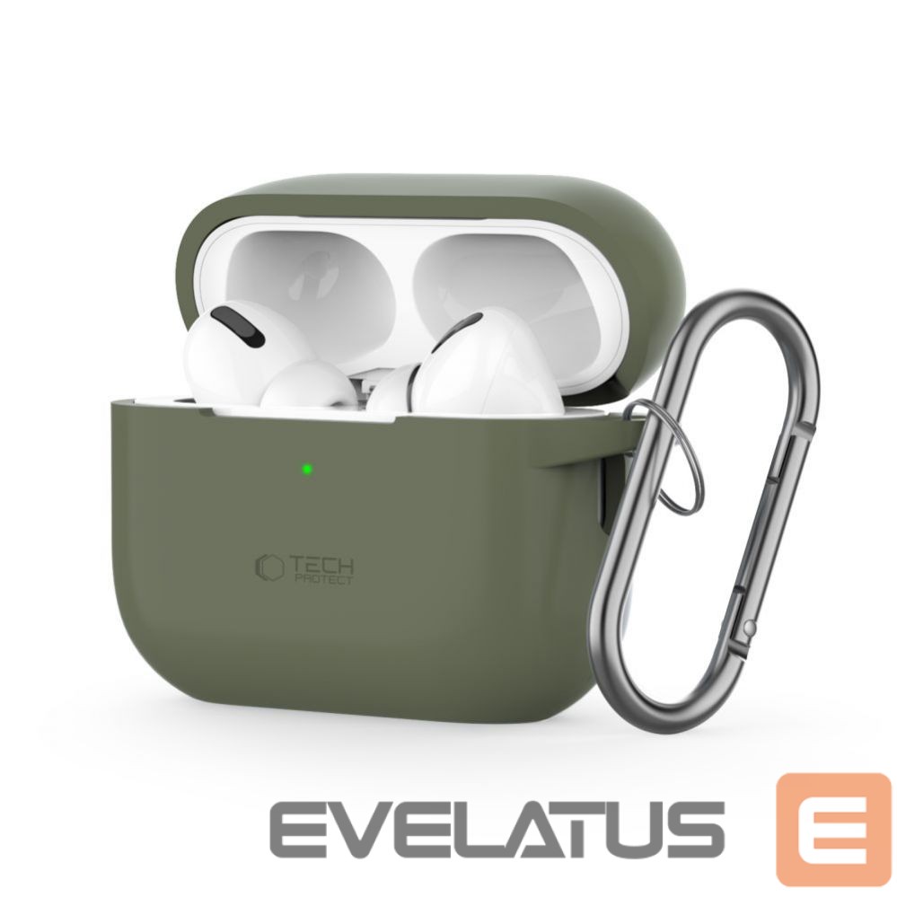 Korpus kõrvaklappidele Tech-Protect Apple AirPods Pro 1 / 2 Silicone Hook Case Green