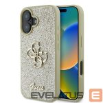 Tagakaaned Guess  Guess Fixed Glitter Big 4G Case for iPhone 16 Plus - Gold 
