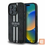 Tagakaaned Guess  Guess 4G Printed Stripes MagSafe case for iPhone 16 Pro - black 