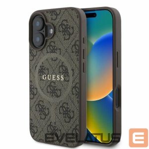 Tagakaaned Guess  Guess 4G Ring Classic Logo MagSafe iPhone 16 Case - Brown 