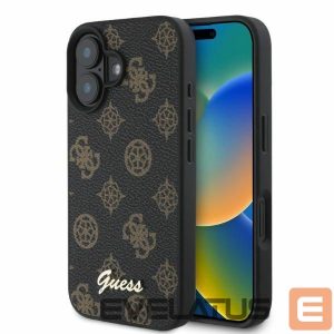 Tagakaaned Guess  Guess Peony Script MagSafe iPhone 16 Case - Black 