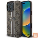 Tagakaaned Guess  Guess 4G Printed Stripes MagSafe Case for iPhone 16 Pro Max - Brown 