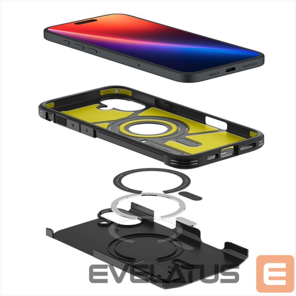 Tagakaaned Spigen Spigen Tough Armor MagSafe case with stand for iPhone 16 - black
