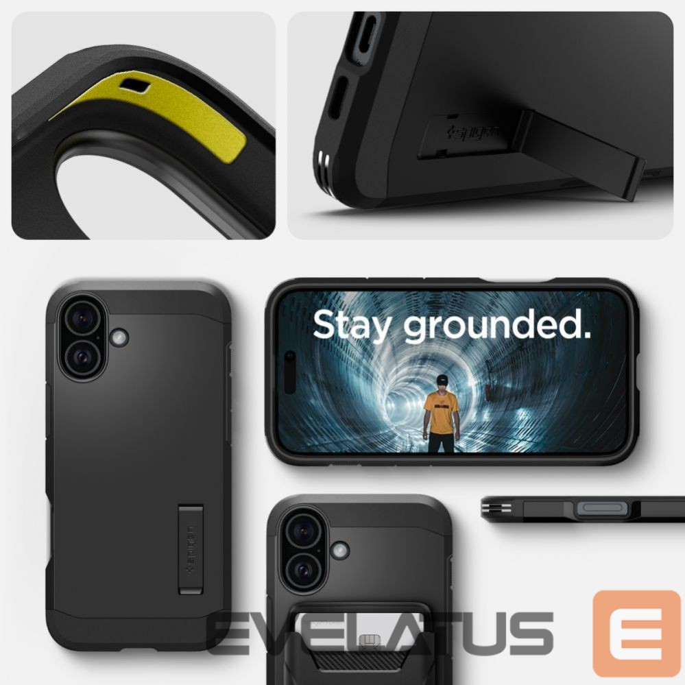 Tagakaaned Spigen Spigen Tough Armor MagSafe case with stand for iPhone 16 - black