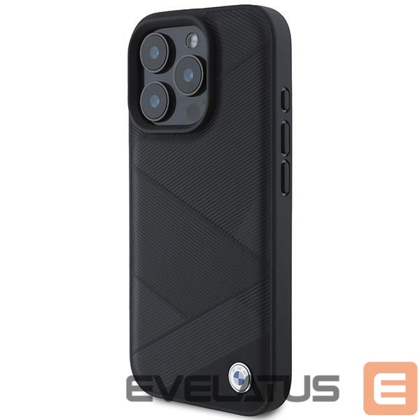 Muu telefoni lisavarustus BMW BMW Signature Leather Crossing Lines Pattern iPhone 16 Pro Case - Black
