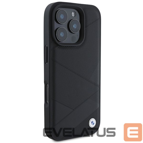 Muu telefoni lisavarustus BMW BMW Signature Leather Crossing Lines Pattern iPhone 16 Pro Case - Black