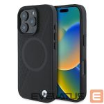 Muu telefoni lisavarustus BMW  BMW Signature Leather Half Textured & Circle MagSafe case for iPhone 16 Pro - black 