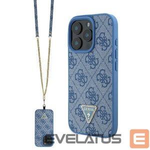 Muu telefoni lisavarustus Guess  Guess Leather Metal Logo Strass Crossbody Case for iPhone 16 Pro Max - Blue 