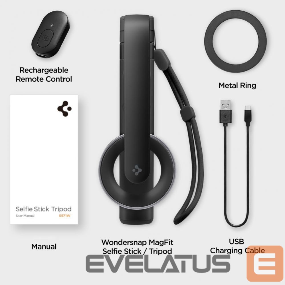 Muu telefoni lisavarustus Spigen Selfie stick Spigen S571W MagSafe Bluetooth with tripod - black