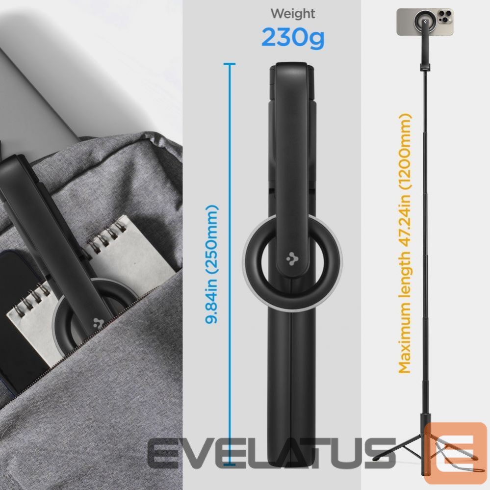 Muu telefoni lisavarustus Spigen Selfie stick Spigen S580W MagSafe Bluetooth with tripod - black