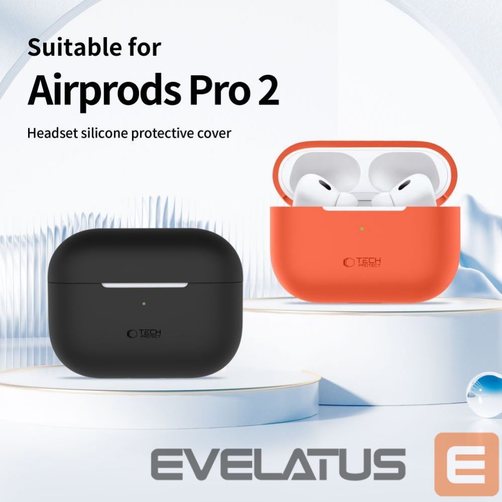 Korpus kõrvaklappidele Tech-Protect Apple AirPods Pro 1 / 2 Silicone Case Gray