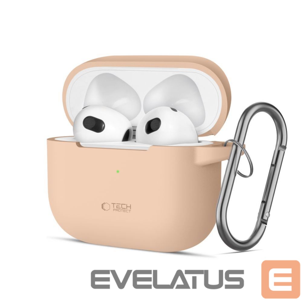 Muu telefoni lisavarustus Tech-Protect Tech-Protect Silicone Hook Case for Apple AirPods 3 - Beige