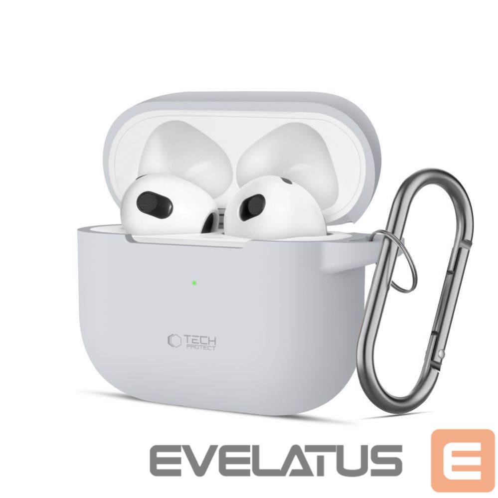 Korpus kõrvaklappidele Tech-Protect Apple Tech-Protect Silicone Hook Case for Apple AirPods 3 - Gray Gray