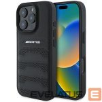 Muu telefoni lisavarustus Mercedes-Benz  AMG Leather Debossed Lines Black Logo iPhone 16 Pro Max Case - Black 