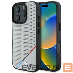 Muu telefoni lisavarustus BMW  BMW M Perforated Tricolor Line MagSafe Case for iPhone 16 Pro - Gray 