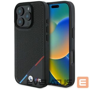 Muu telefoni lisavarustus BMW  BMW M Perforated Tricolor Line MagSafe Case for iPhone 16 Pro - Black 
