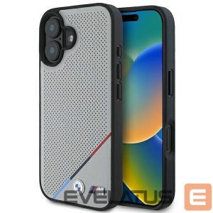 Muu telefoni lisavarustus BMW  BMW M Perforated Tricolor Line MagSafe iPhone 16 Case - Gray 
