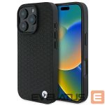 Muu telefoni lisavarustus BMW  BMW Signature Leather Diamond Metal Logo MagSafe Case for iPhone 16 Pro Max - Black 