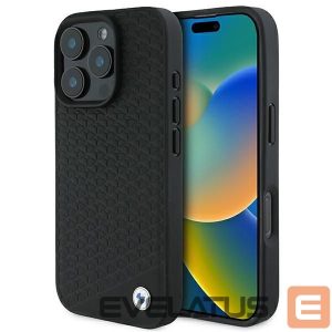 Muu telefoni lisavarustus BMW  BMW Signature Leather Diamond Metal Logo MagSafe Case for iPhone 16 Pro Max - Black 