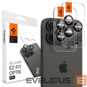 Muu telefoni lisavarustus Spigen  Spigen Optik Pro L-Series Glas.tR EZ Fit Tempered Glass for iPhone 14 Pro / Pro Max / 15 Pro / Pro Max / 16 Pro / 16 Pro Max / 17 Pro / 17 Pro Max - Black with Red Edge 