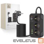 Muu telefoni lisavarustus Tech-Protect  Tech-Protect PC3X6 Power Strip 3 Sockets 240V + 3xUSB-A + 3xUSB-C 200cm - Black 