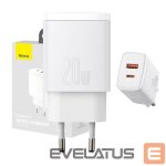 Adaptrid Baseus  Baseus Compact Quick Charger, USB, USB-C, 20W (white) 