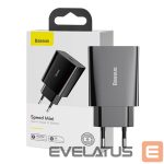 Adaptrid Baseus  Baseus Speed Mini Quick Charger, USB-C, PD, 3A, 20W (black) 