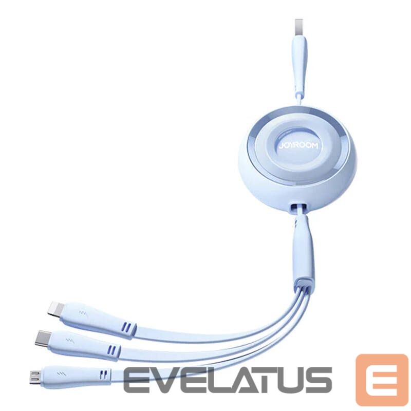 Kaabel Joyroom 3in1 Joyroom Colorful USB to USB-C/Lightning/Micro USB cable 3.5A, 1m (blue)
